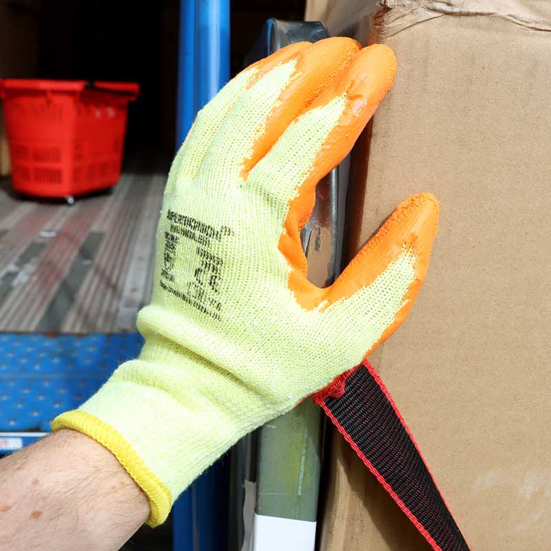 Supertouch 6204 Latex-Palm Orange Handler Gloves